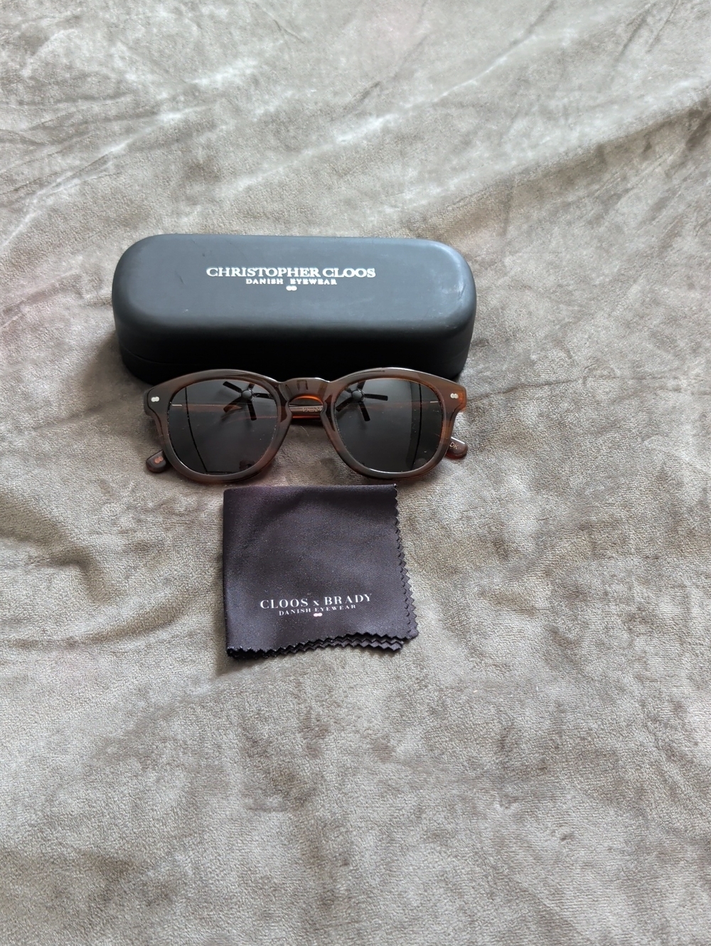 Christopher Cloos Danish Men’s Brown Sunglasses with Dark Lenses